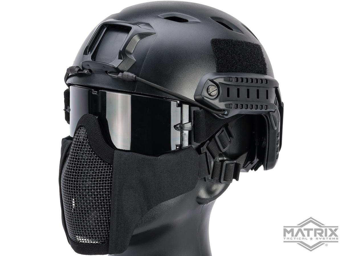 Matrix Low Profile Iron Face Padded Lower Half Face Mask (Color: Black)