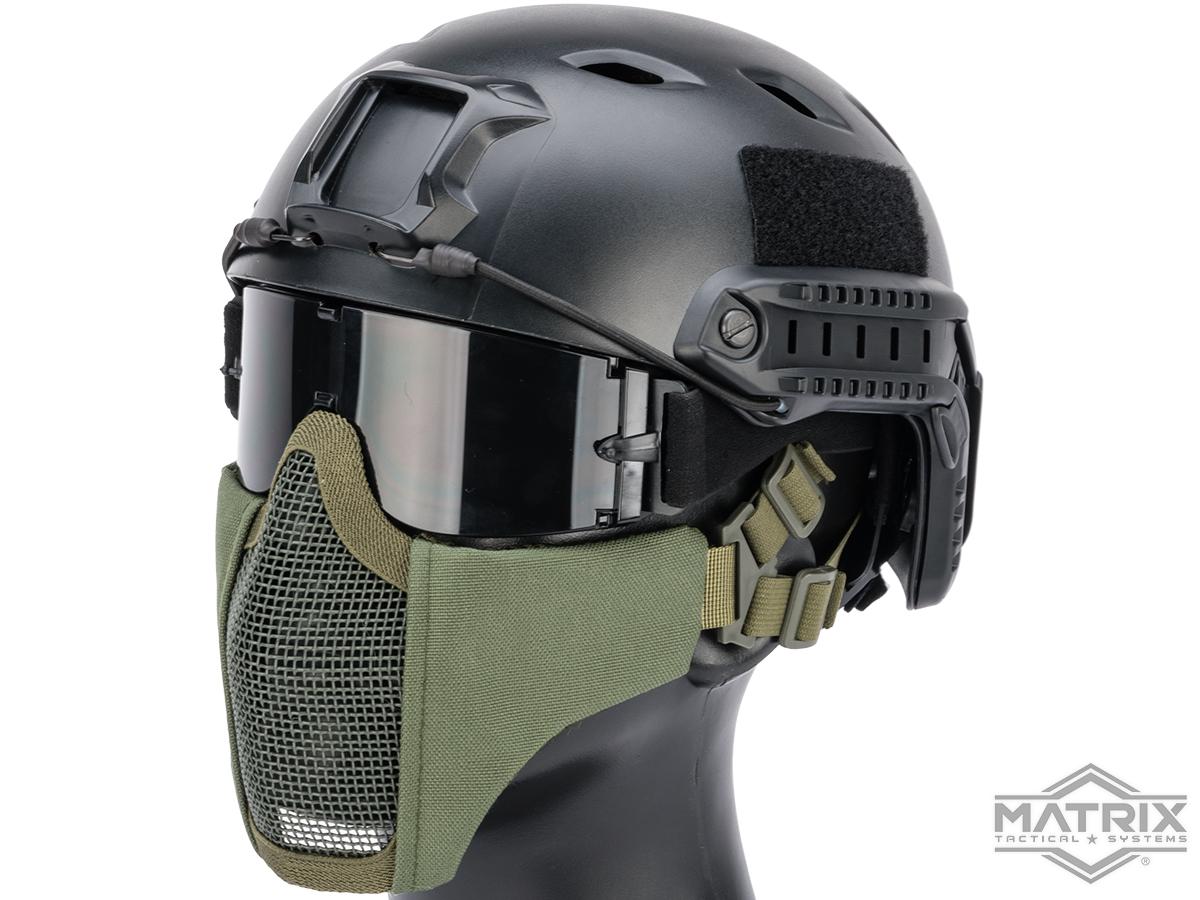 Matrix Low Profile Iron Face Padded Lower Half Face Mask (Color: OD Green)