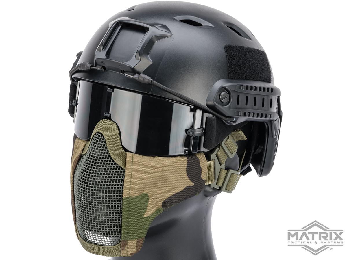 Matrix Low Profile Iron Face Padded Lower Half Face Mask (Color: Woodland)