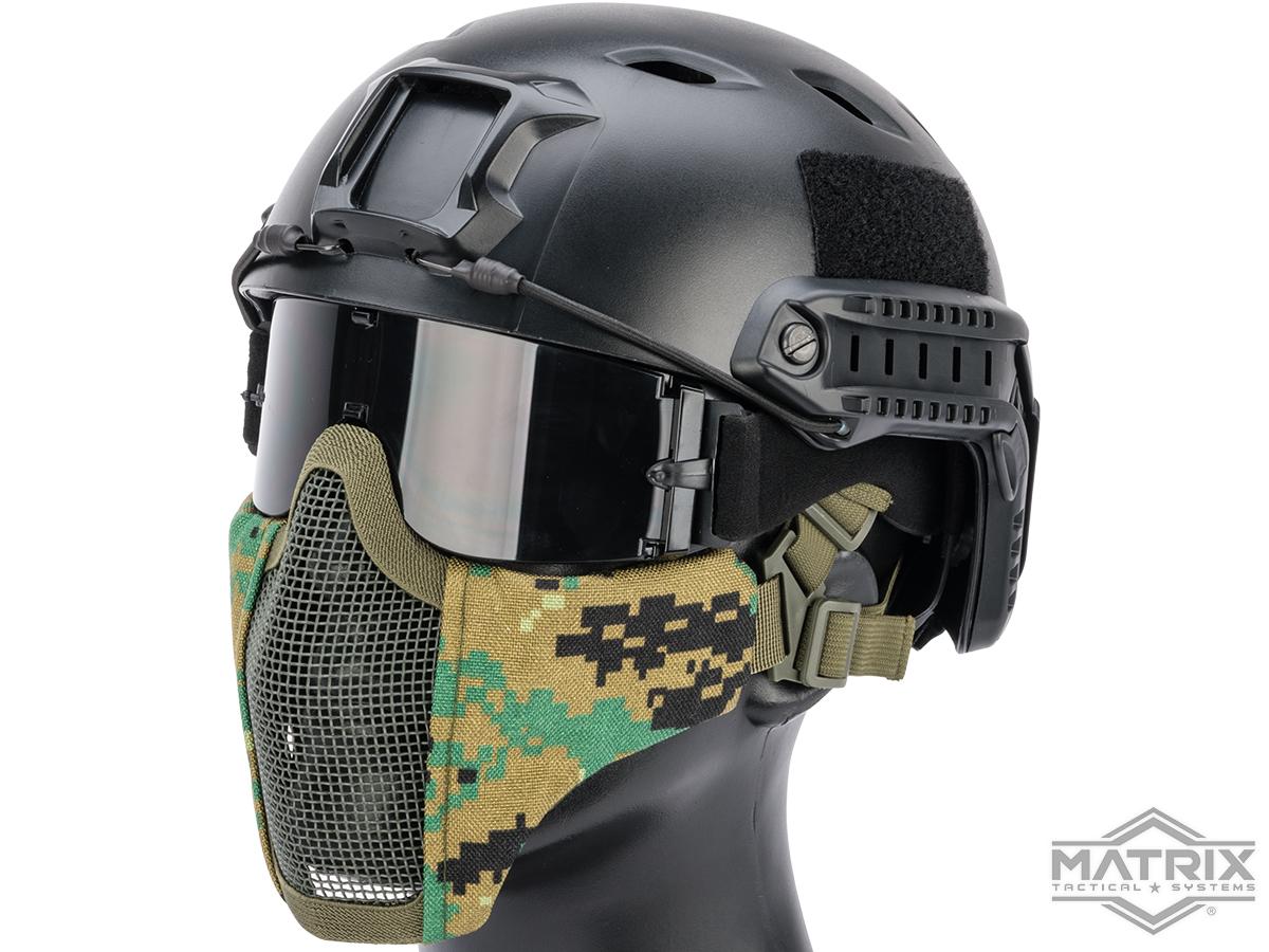 Matrix Low Profile Iron Face Padded Lower Half Face Mask (Color: Digital Woodland)
