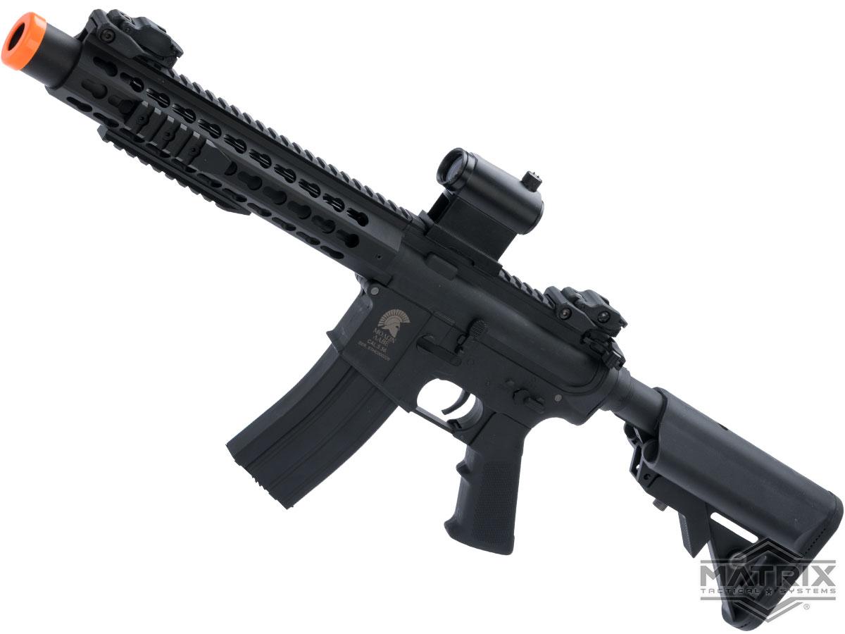 Matrix / S&T Sportsline M4 RIS Airsoft AEG Rifle w/ G3 Micro-Switch Gearbox (Model: Black Keymod 10 w/ Suppressor)