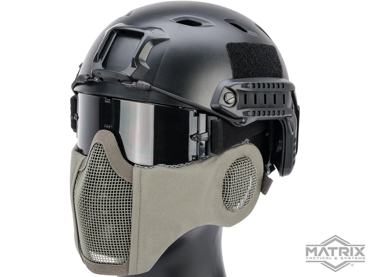 Matrix Carbon Striker Mesh Mask w/ Integrated Mesh Ear Protection (Color: Grey)