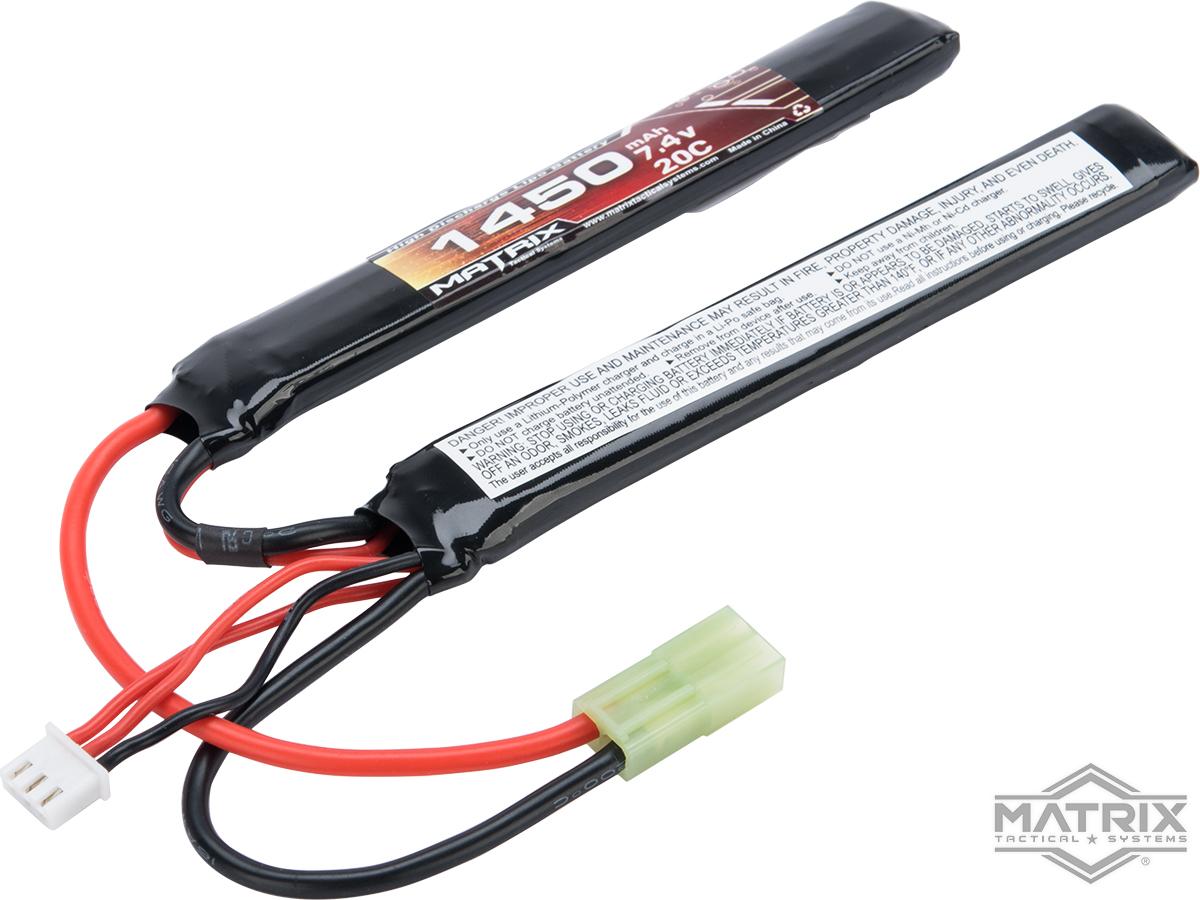 Matrix High Performance 7.4V Butterfly Type Airsoft LiPo Battery  (Configuration: 1450mAh / 20C / Small Tamiya)