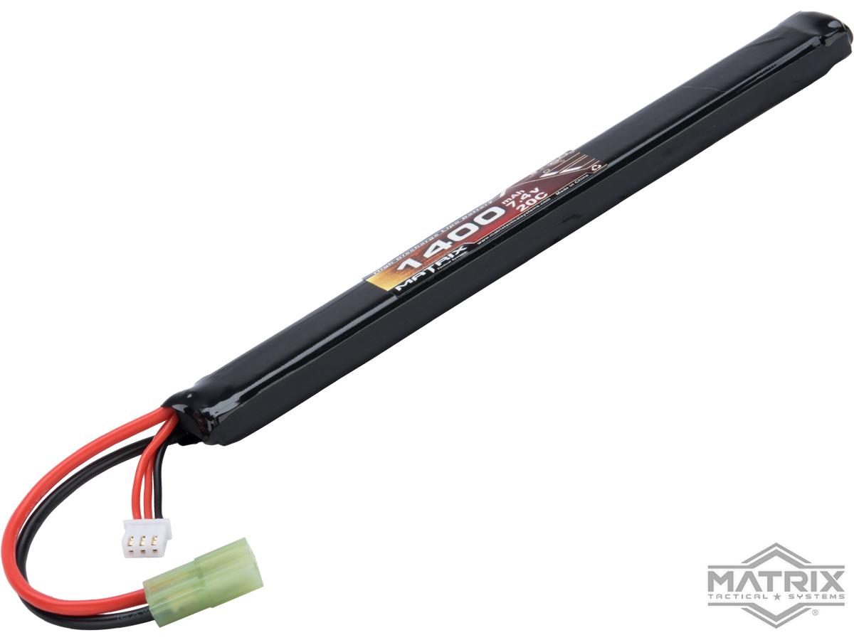 Matrix High Performance 7.4V Stick Type Airsoft LiPo Battery (Model: 1400mAh / 20C / Small Tamiya)