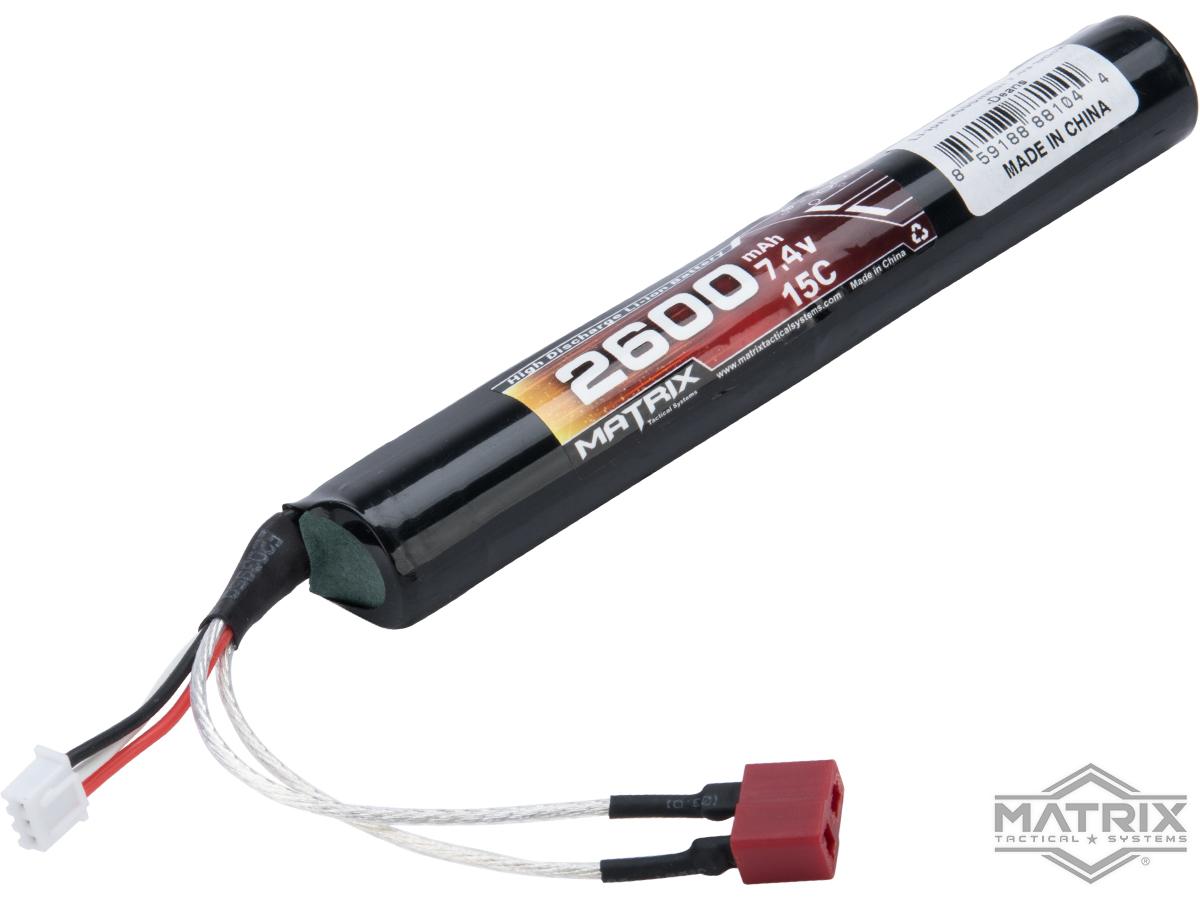 Matrix High Performance 7.4V Stick Type Airsoft Li-Ion Battery (Model: 2600mAh / 15C / Deans)