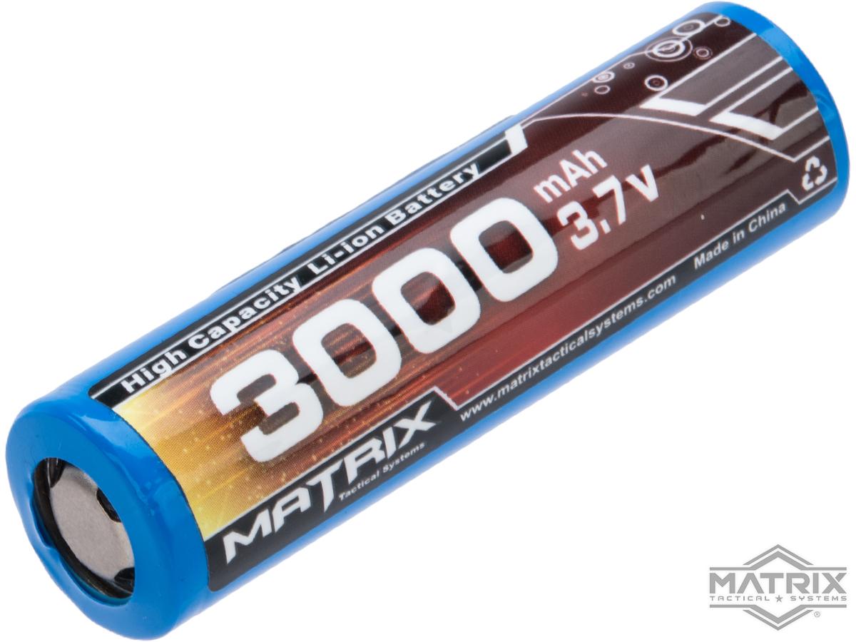 Matrix 3.7V 18650 Rechargeable Battery for Tactical Flashlights (Type: 3000mAh / No PCM / Low Contact)