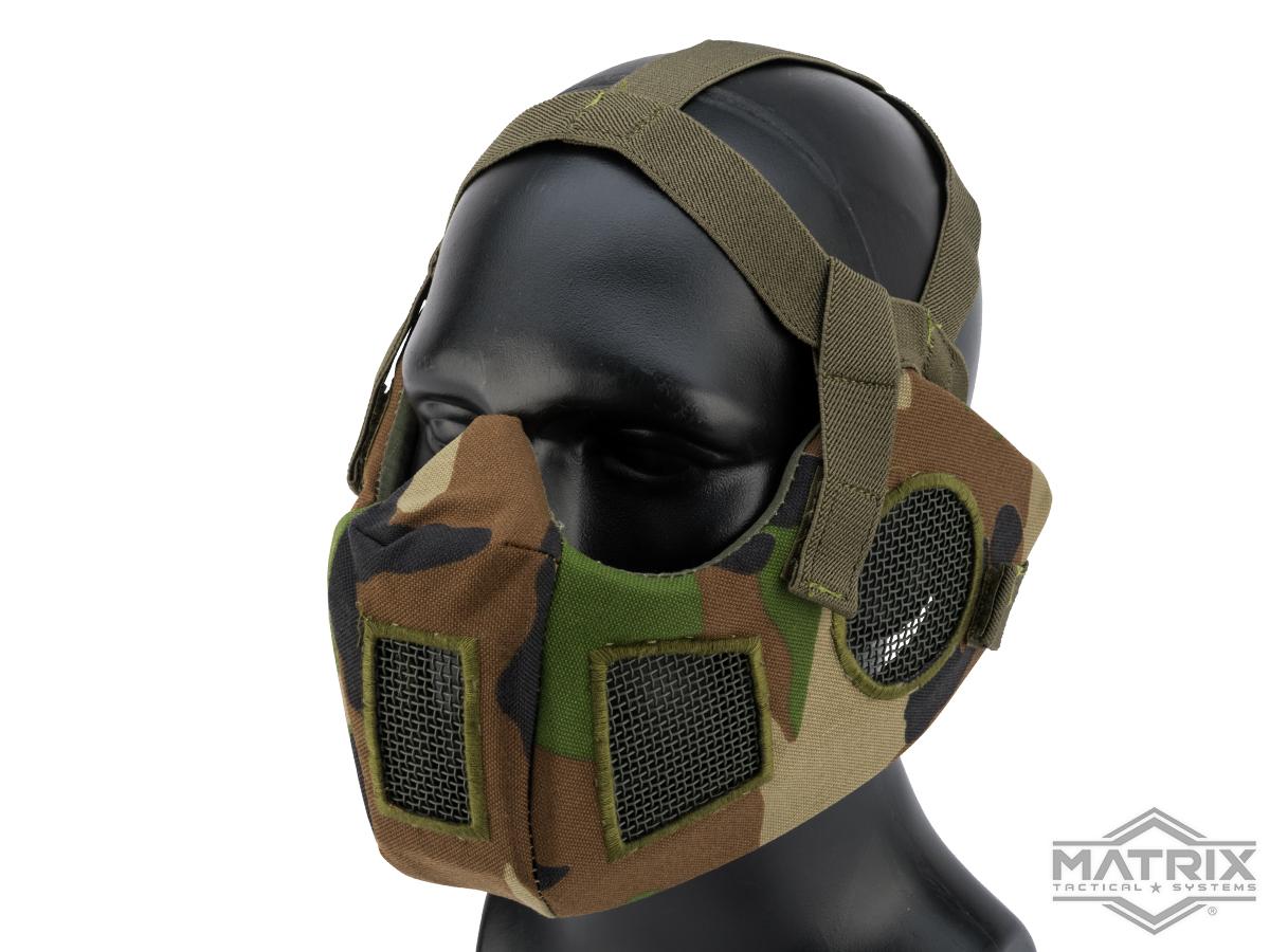 Matrix V5 Conquerors Mask Half Face Mask w/ Ear Protection and Ventilation (Color: Woodland)