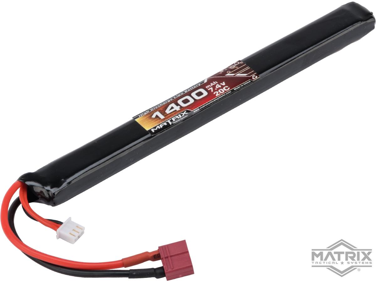 Matrix High Performance 7.4V Stick Type Airsoft LiPo Battery (Model: 1400mAh / 20C / Deans)