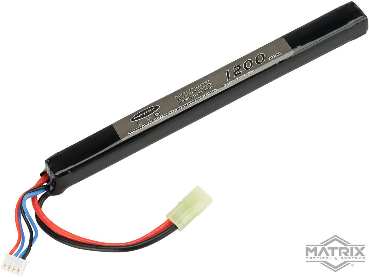 Matrix High Performance 11.1V Stick Type Airsoft LiPo Battery (Model: 1200mAh - 20C / Small Tamiya & Long Wire)