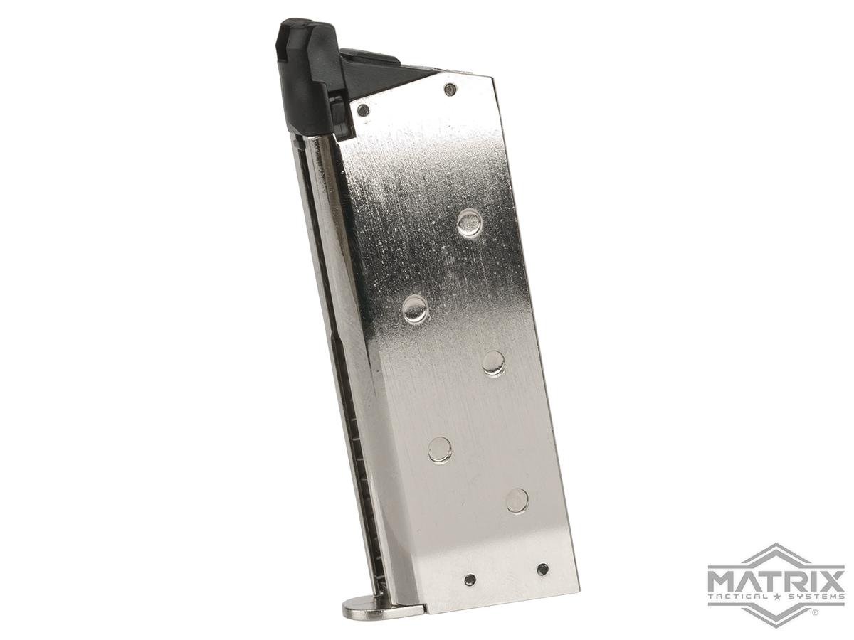 Matrix 18 Round Magazine for Marui-Spec Detonics .45 Gas Blowback Airsoft Pistols (Color: Silver)