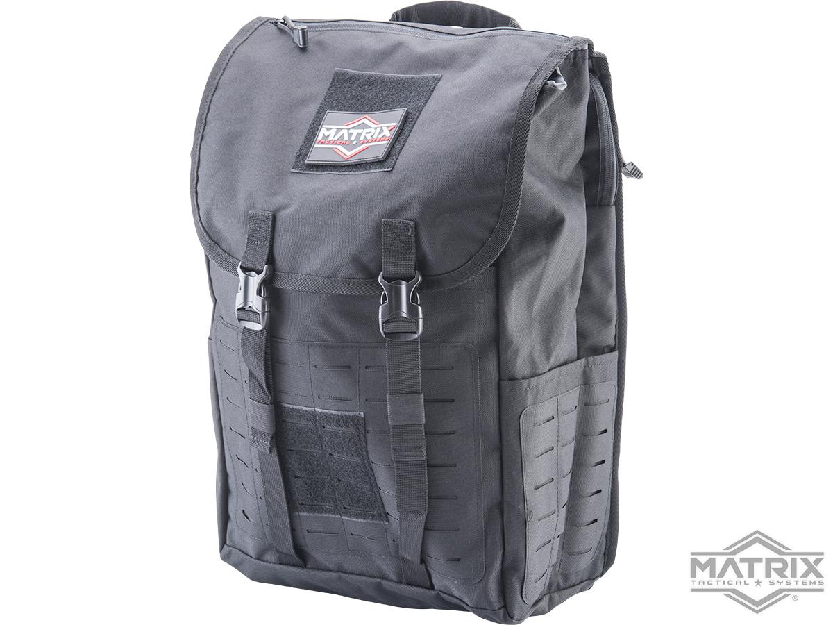 Matrix 40L Laser Cut Large Flap Tactical Backpack (Color: Black)