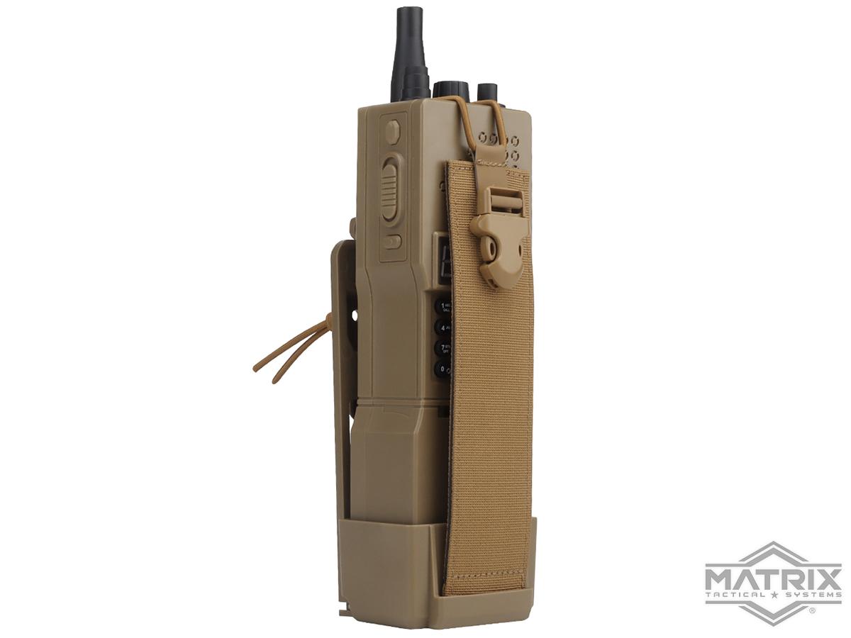 Matrix PRC-152 Dummy Radio & Speed Loader w/ Carrying Pouch & Dummy Antenna (Color: Tan / Functional Screen)