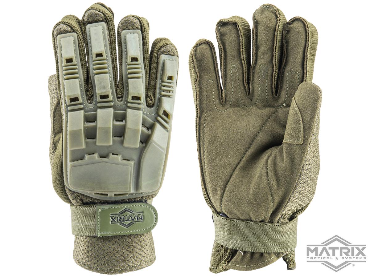 Matrix Full Finger Tactical Gloves (Color: OD Green / X-Small)