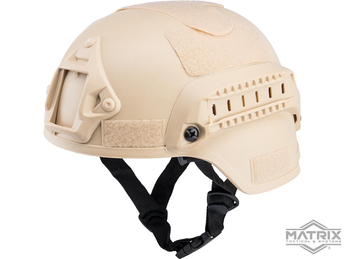 Matrix Children's MICH 2000 Helmet w/ NVG Mount & Side Rails (Color: Tan),  Tactical Gear/Apparel, Helmets -  Airsoft Superstore