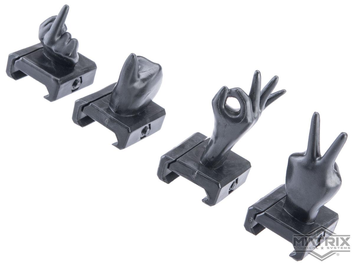 Matrix Finger Front and Rear Back Up Iron Sight Set (Color: Black)