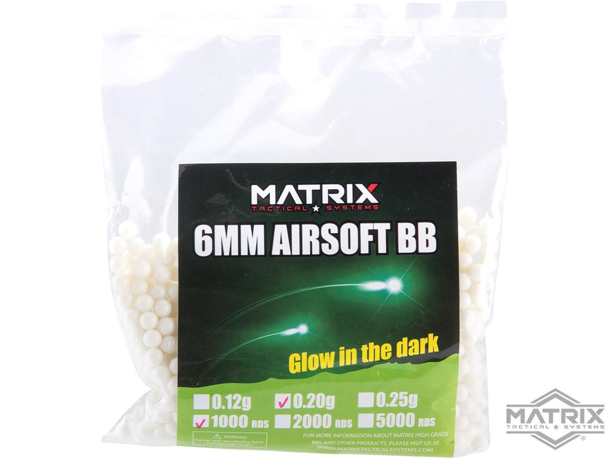 Matrix Match Grade 6mm Glow-in-the-Dark Airsoft Tracer BB (Model: 0.20g Green 1000rds)