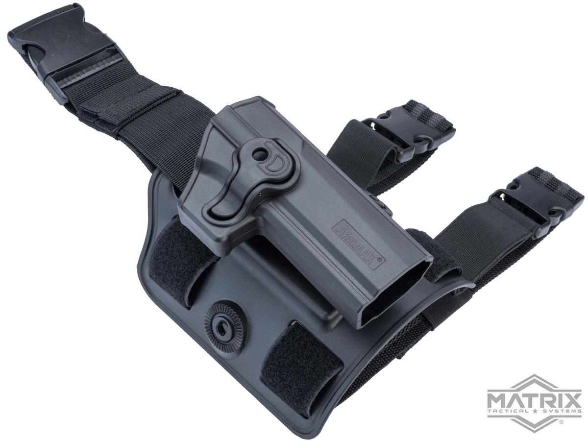 Matrix Hardshell Adjustable Holster for P320 / M17 Full Size Series Pistols (Type: Black / Drop Leg)