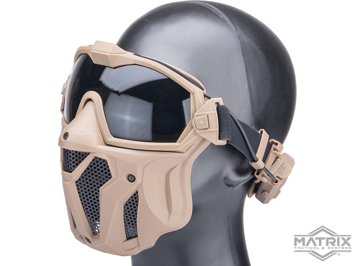 Matrix Tactical Anti Fog Goggle w/ Fan and Lower Face Mask (Color: Tan)