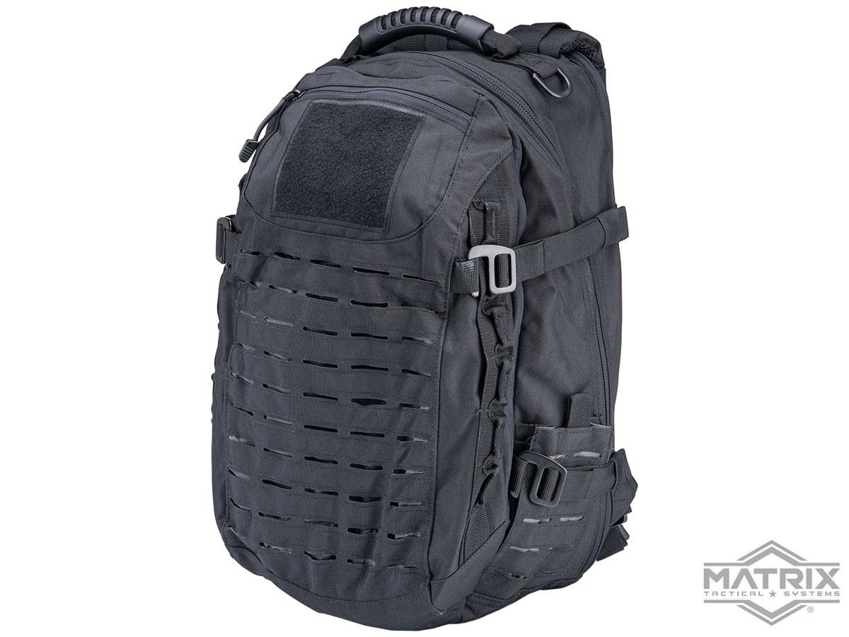 Matrix Laser Cut Tactical Backpack (Color: Black)