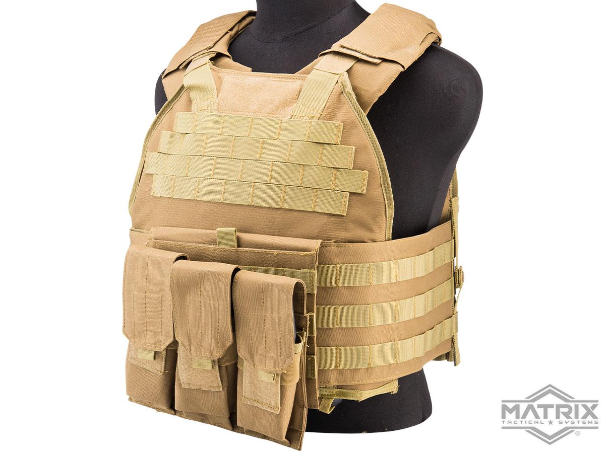 TACTICAL ARMY VEST MOLLE II MODULAR SYSTEM WEBBING AIRSOFT MIL-SIM COYOTE BROWN 