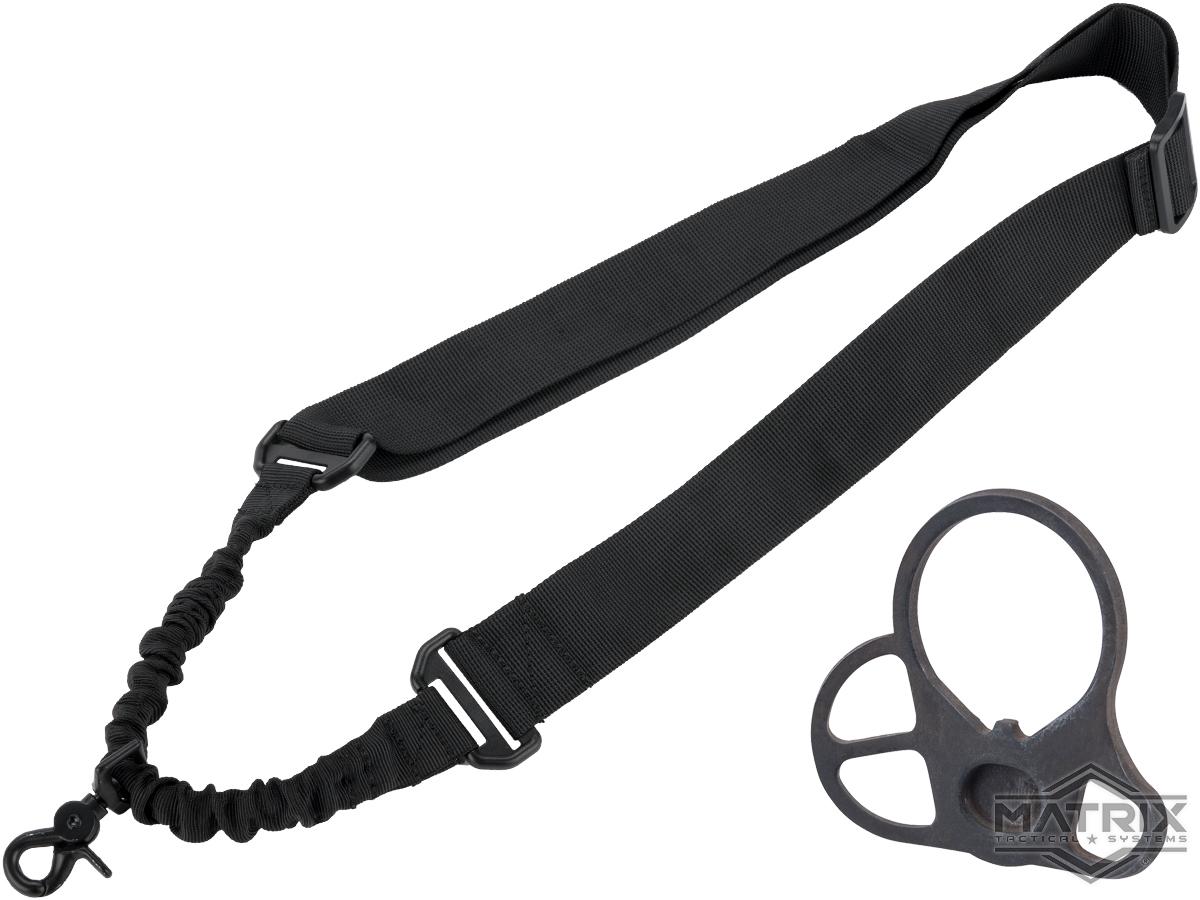 Matrix Tactical Gear Single Point Bungee Rifle Sling w/ Sling Plate (Color: Black)