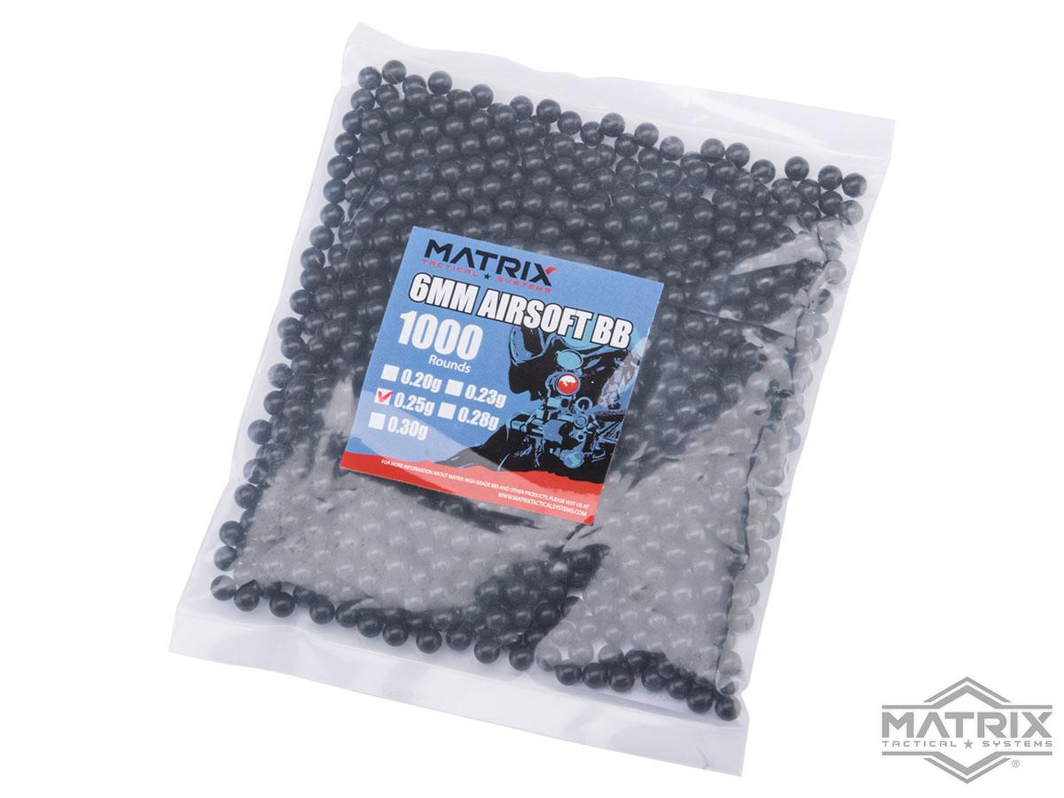 Matrix Match Grade 6mm Airsoft BBs (Color: .25g / 1000 Rounds / Black)