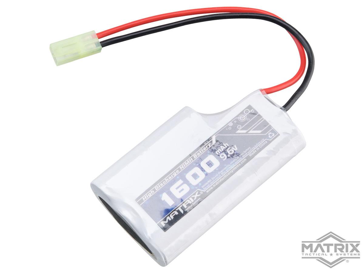 Matrix High Output Custom Type Airsoft NiMH Battery (Configuration: 9.6V / 1600 mAh / Small Tamiya / PEQ-2)