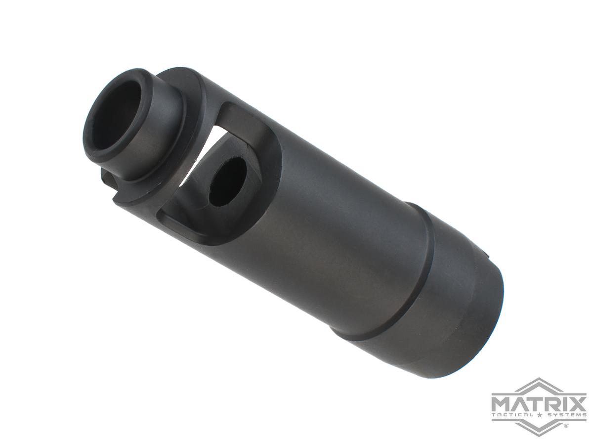 Matrix AK74 Type Steel Airsoft Flash Suppressor (Color: Black / 14mm Negative)