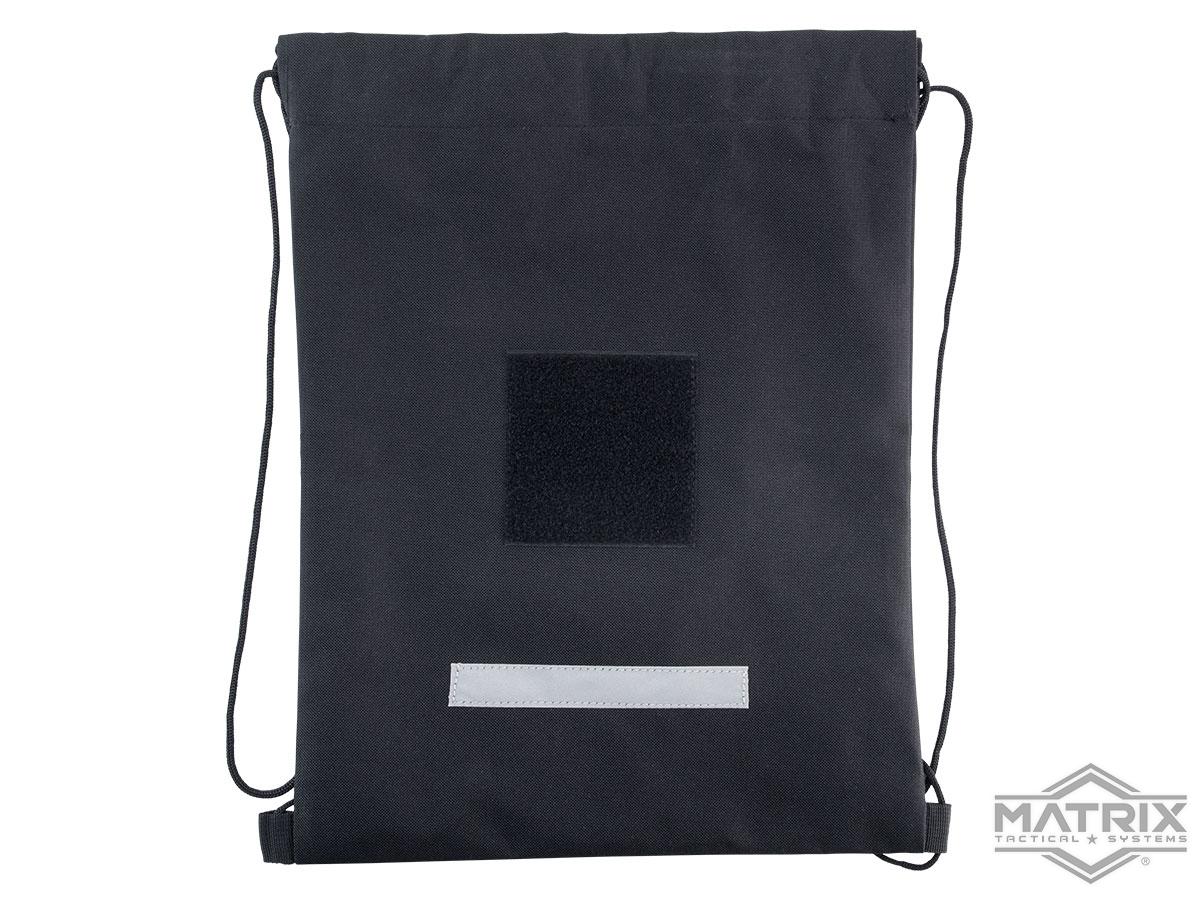 Matrix 600D Tactical Drawstring Shoe Bag / Compact Day Pack (Color: Black)