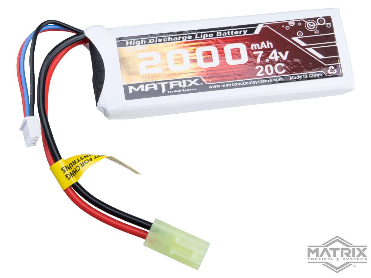 Matrix High Performance 7.4V Brick Type Airsoft LiPo Battery (Configuration: 2000mAh / 20C Small Accessories & Parts, Batteries, LiPoly / Lithium Cell Batteries, 7.4V Lithium Polymer Batteries - Evike.com Airsoft Superstore