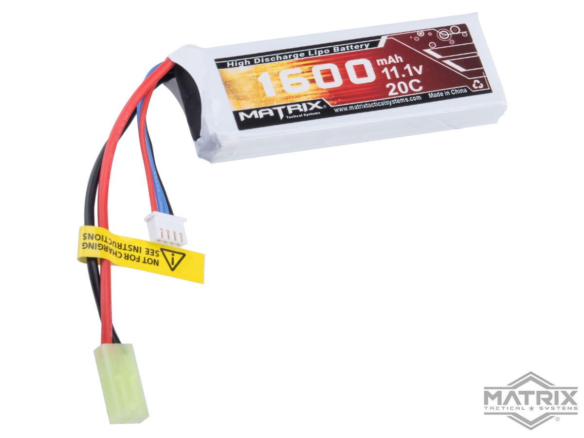 Matrix High Performance 11.1V Brick Type Airsoft LiPo Battery (Model: 1600mAh - 20C / Small Tamiya)