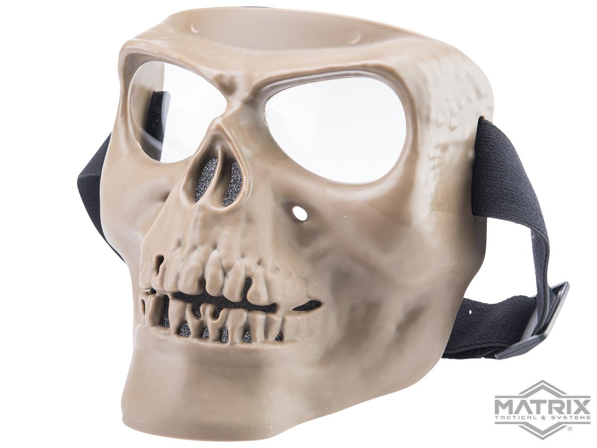 Matrix Skull Full Face Mask (Color: Tan / Clear Lens)