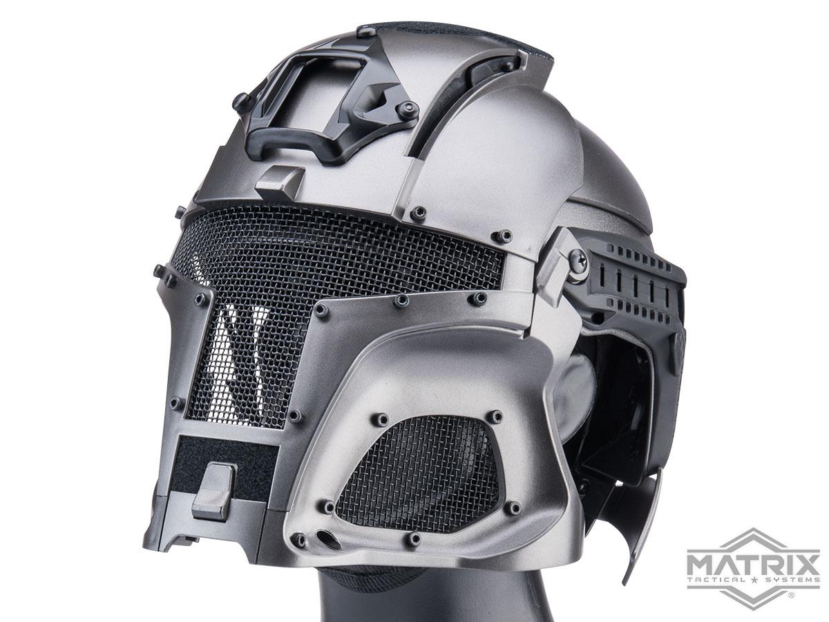 Matrix Medieval Iron Warrior Full Head Coverage Helmet / Mask / Goggle  Protective System (Color: Bounty Hunter Silver), Tactical Gear/Apparel,  Masks, Full Face Masks -  Airsoft Superstore