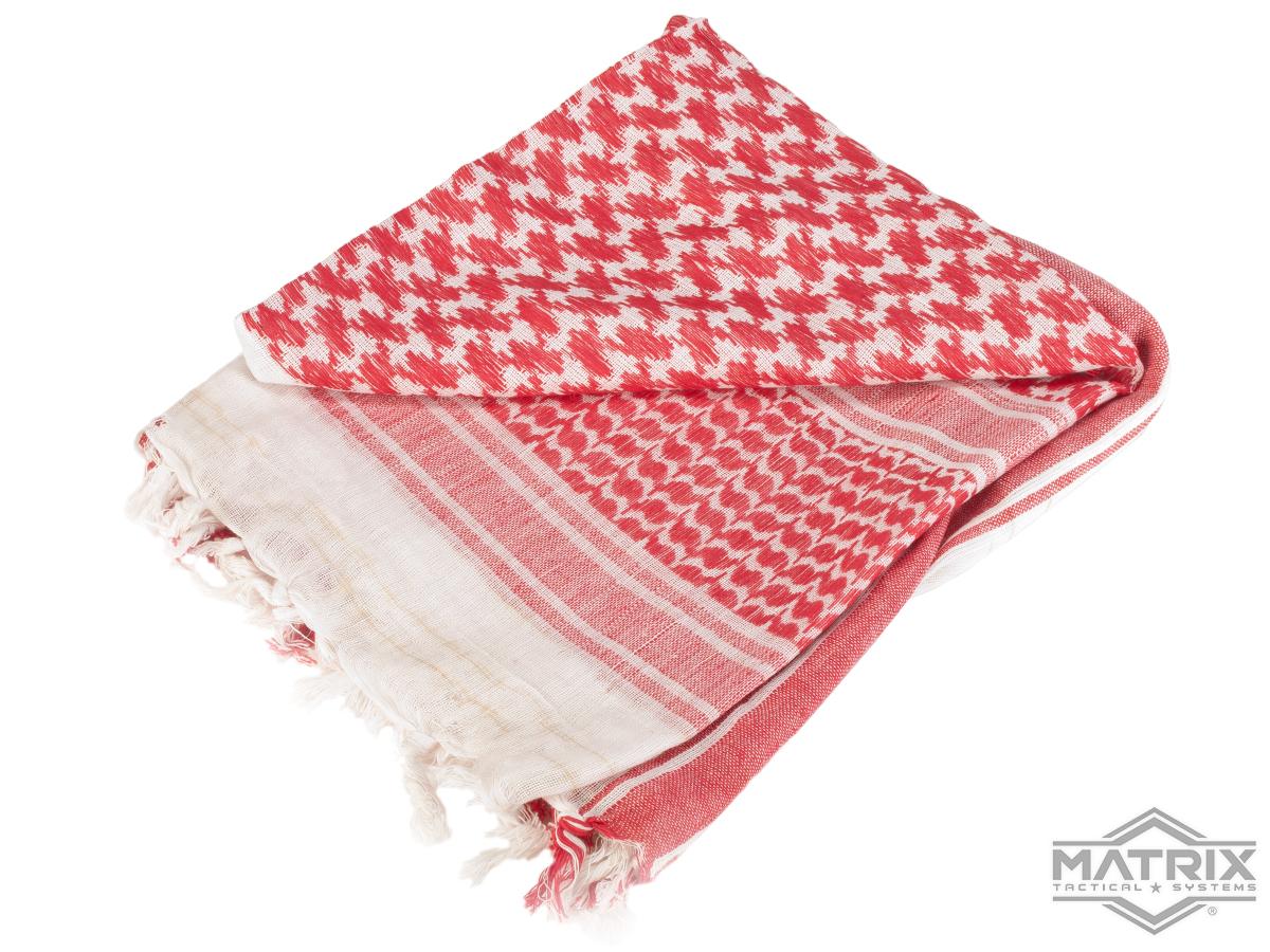 Matrix Woven Coalition Desert Shemagh / Scarves (Color: Red - White)