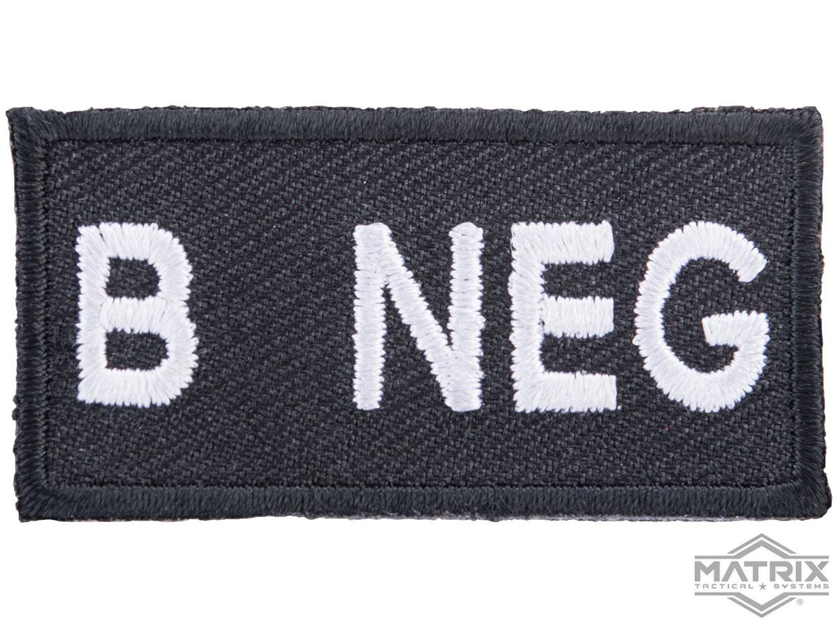 Matrix Military Spec. Blood Type Hook and Loop Patch (Type: B NEG)