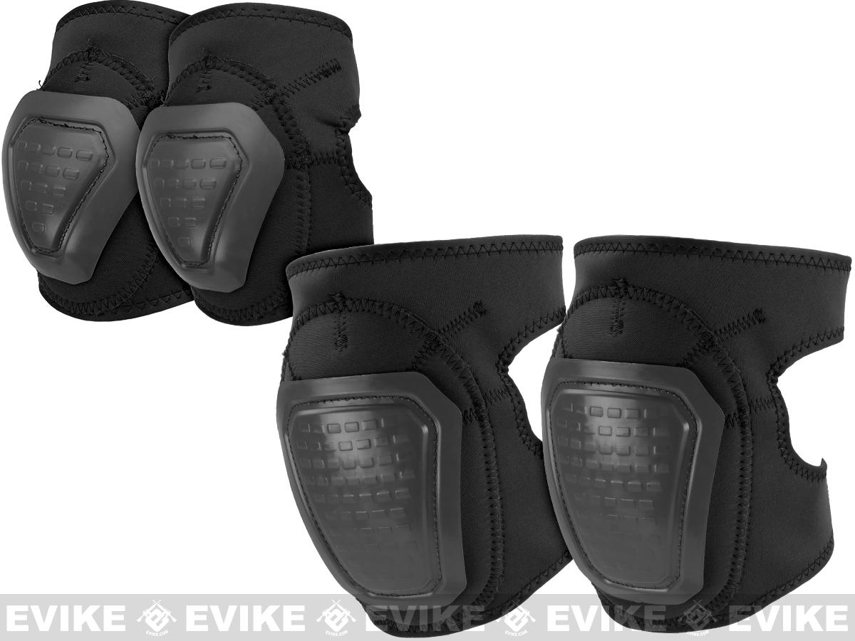 Matrix Bravo Advanced Neoprene Tactical Knee and Elbow Pad Set (Color: Black)