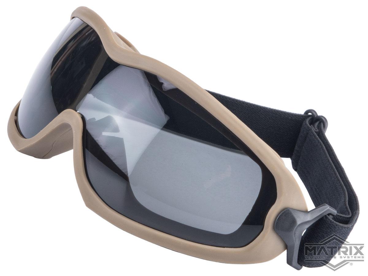 Matrix Tactical Systems Wide View Goggles (Color: Tan / Smoke Lens)