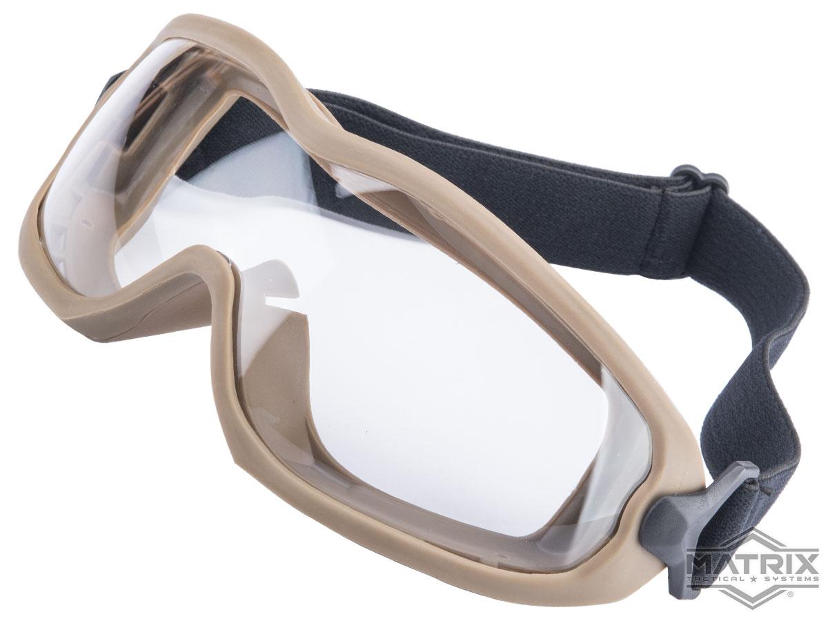 Matrix Tactical Systems Wide View Goggles (Color: Tan / Clear Lens)