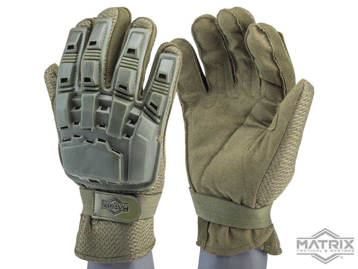 Matrix Full Finger Tactical Gloves (Color: OD Green / Large)