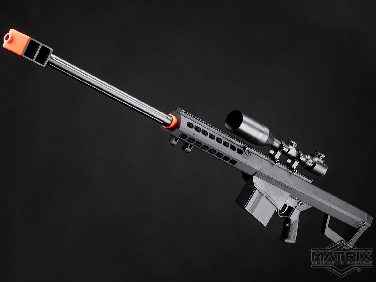 Matrix Barrett Licensed M82A1 Bolt Action CO2 Powered Airsoft Sniper Rifle (Model: Black / Gun Only)