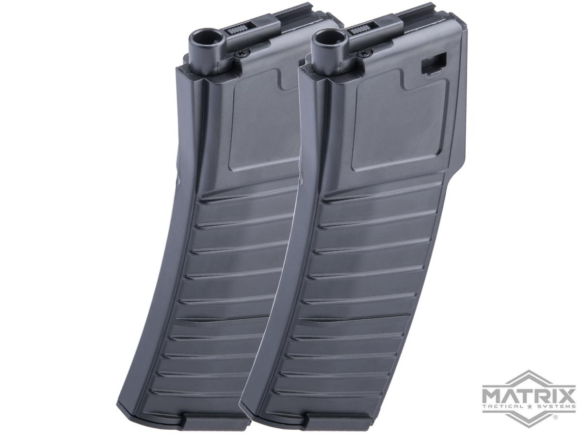 Matrix Polymer PDW-Type Magazine for PDW and M4 / M16 Airsoft AEG Rifles (Model: 300rd Hi-Cap / 2 Pack)