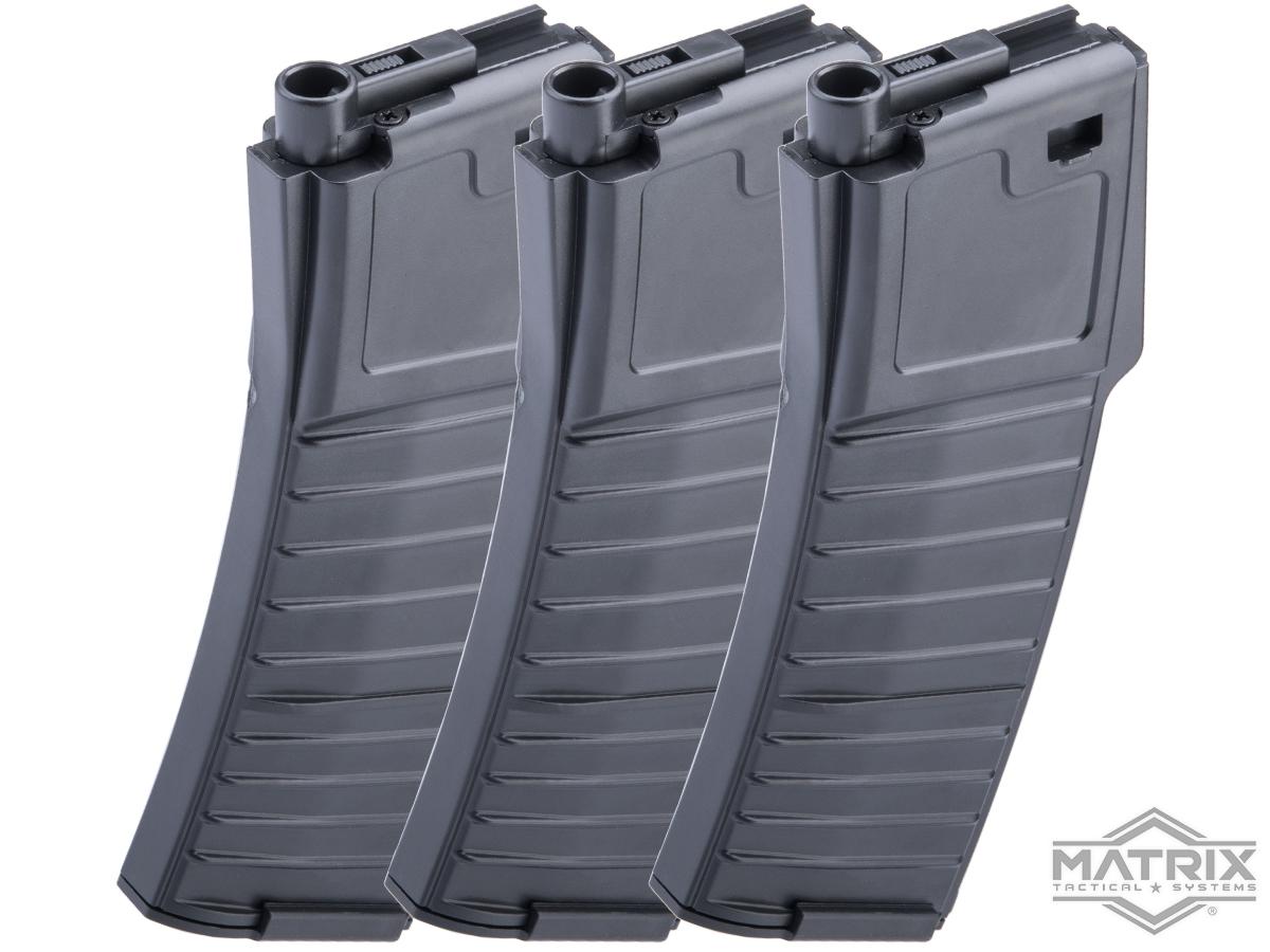Matrix Polymer PDW-Type Magazine for PDW and M4 / M16 Airsoft AEG Rifles (Model: 110rd Mid-Cap / 3 Pack)