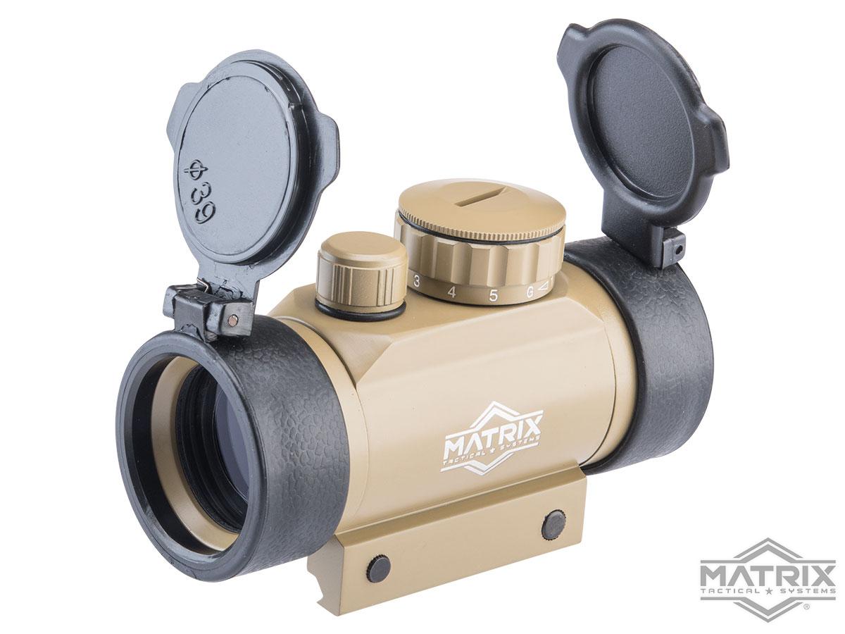 Matrix 1x30 Illuminated Red / Green Dot Sight Scope w/ QD Weaver Base  (Color: Tan), Accessories & Parts, Scopes & Optics, Red Dot Sights -   Airsoft Superstore