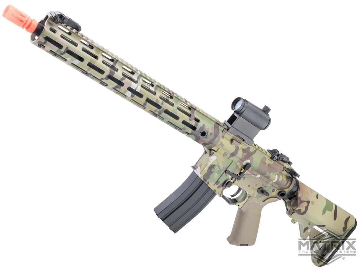Matrix Custom Full Metal M4 RIS Airsoft AEG Rifle with Multicam Water Transfer Finish