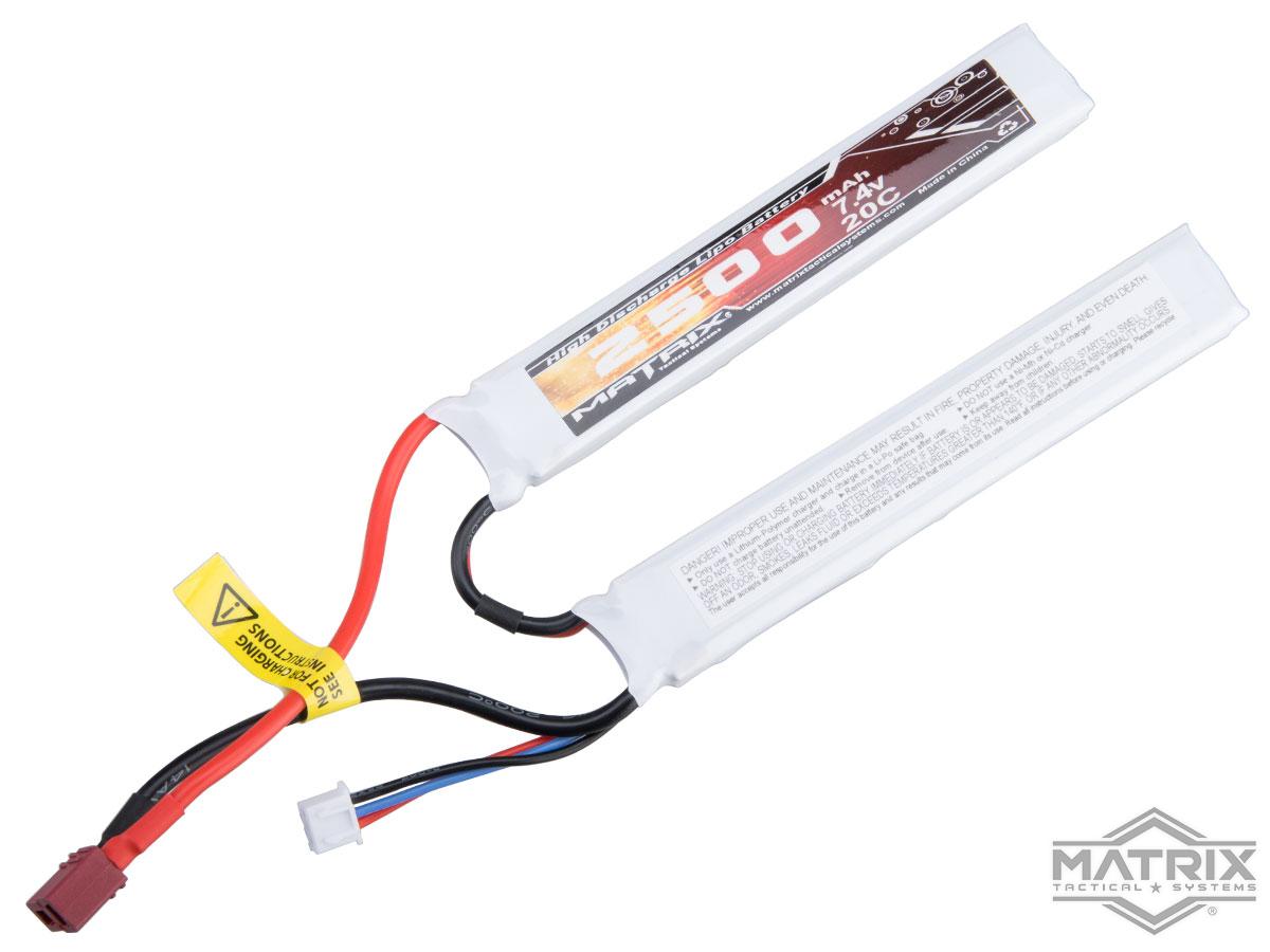 Matrix High Performance 7.4V Butterfly Type Airsoft LiPo Battery (Configuration: 2500mAh / 20C / Deans)