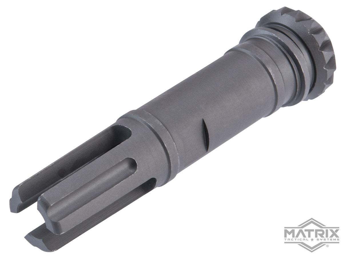 Matrix MK17 SCAR-H Type Steel Flash Hider - 14mm Negative