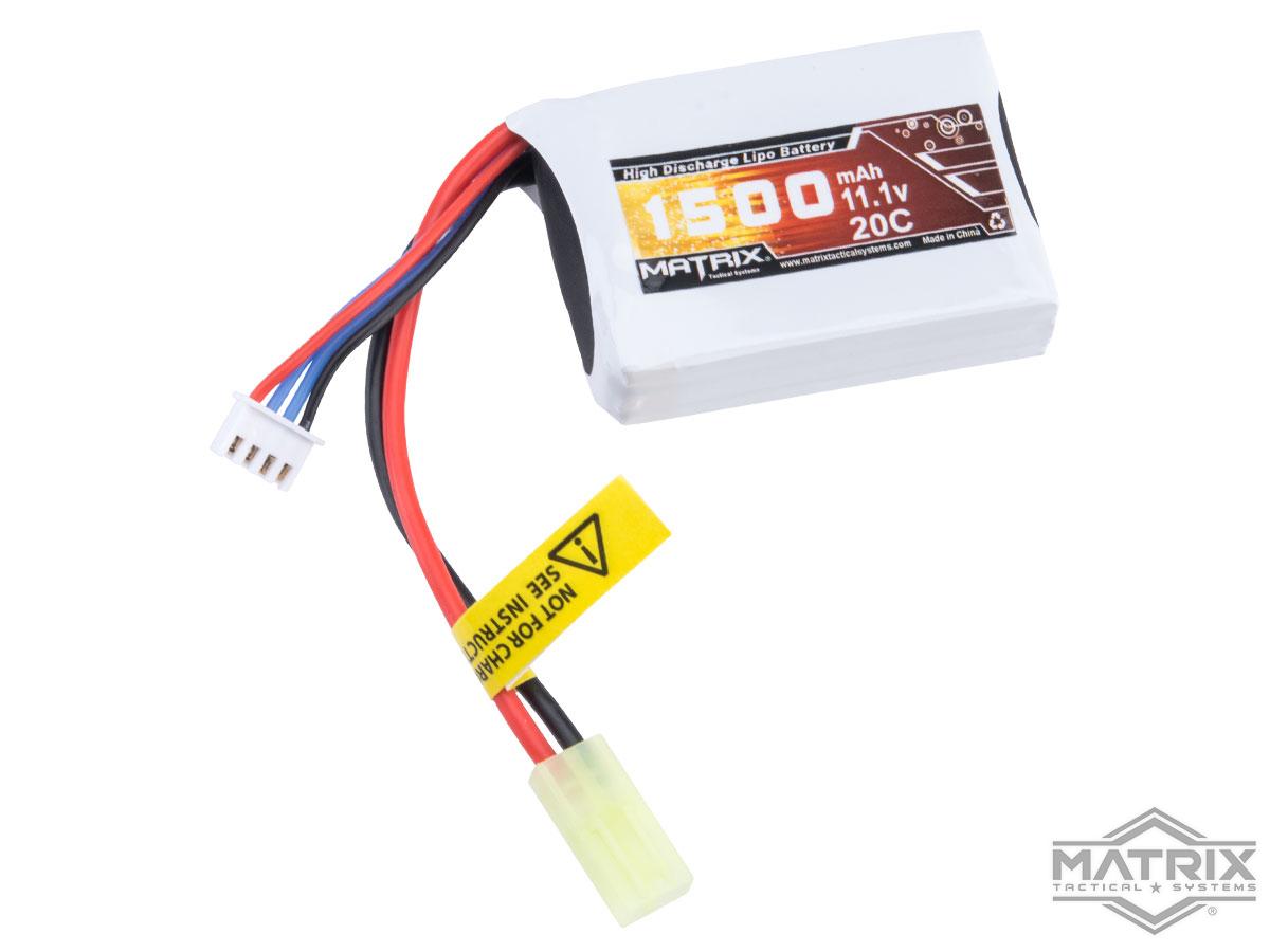 Matrix High Performance 11.1V PEQ Type Airsoft LiPo Battery (Model: 1500mAh - 20C / Small Tamiya)