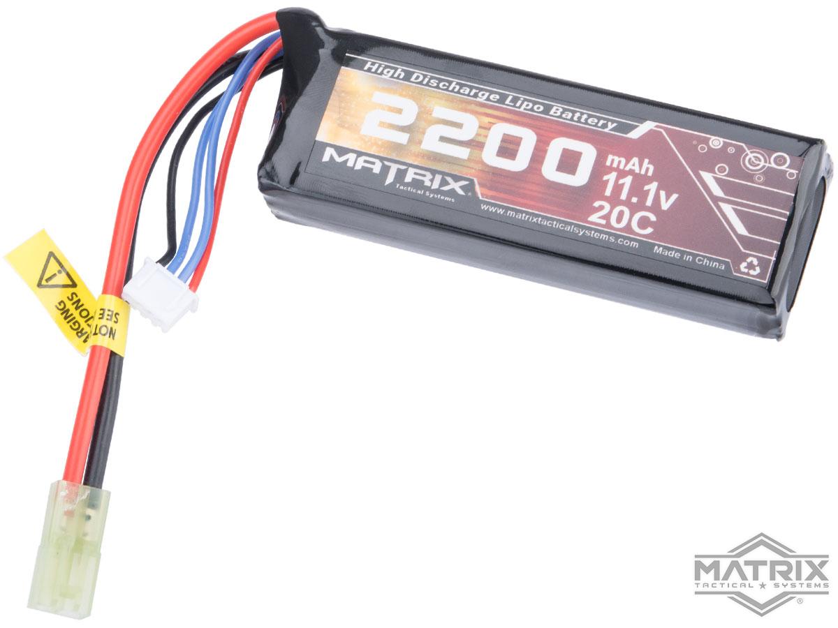 Matrix High Performance 11.1V PEQ Type Airsoft LiPo Battery (Model: 2200mAh - 20C / Small Tamiya)