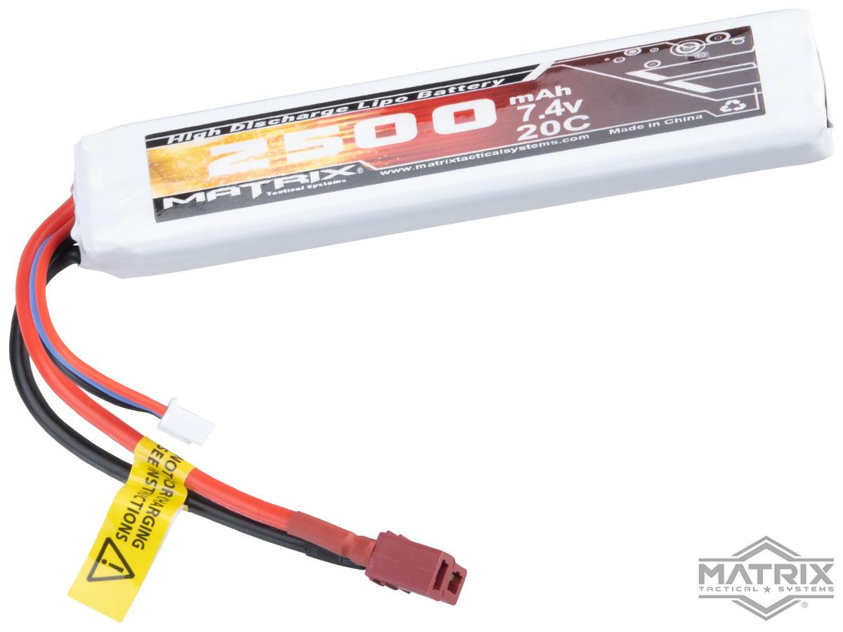 Matrix High Performance 7.4V Stick Type Airsoft LiPo Battery (Model: 2500mAh / 20C / Deans)