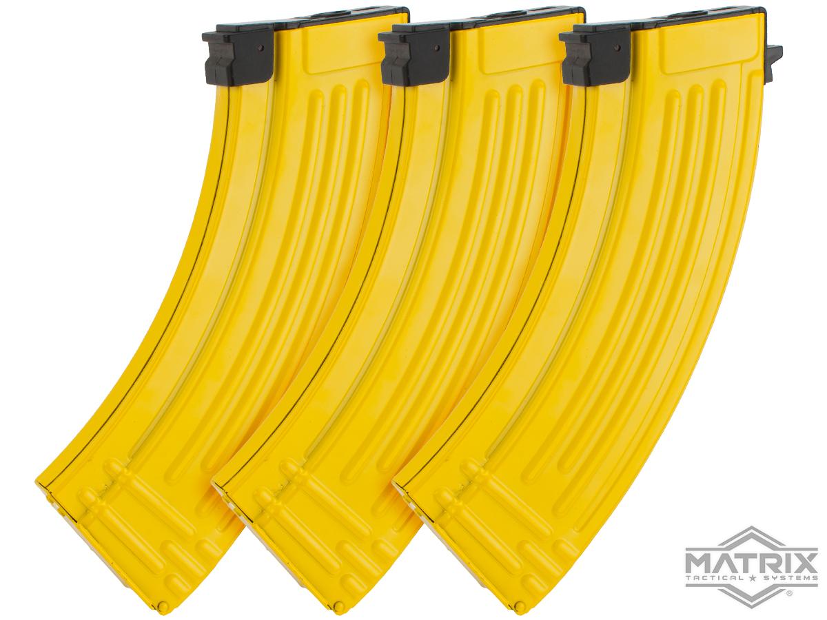 Matrix Full Metal 500rd Banana Flash Mag for AK Series Airsoft AEG Rifles - Banana (Package: Bunch of 3)